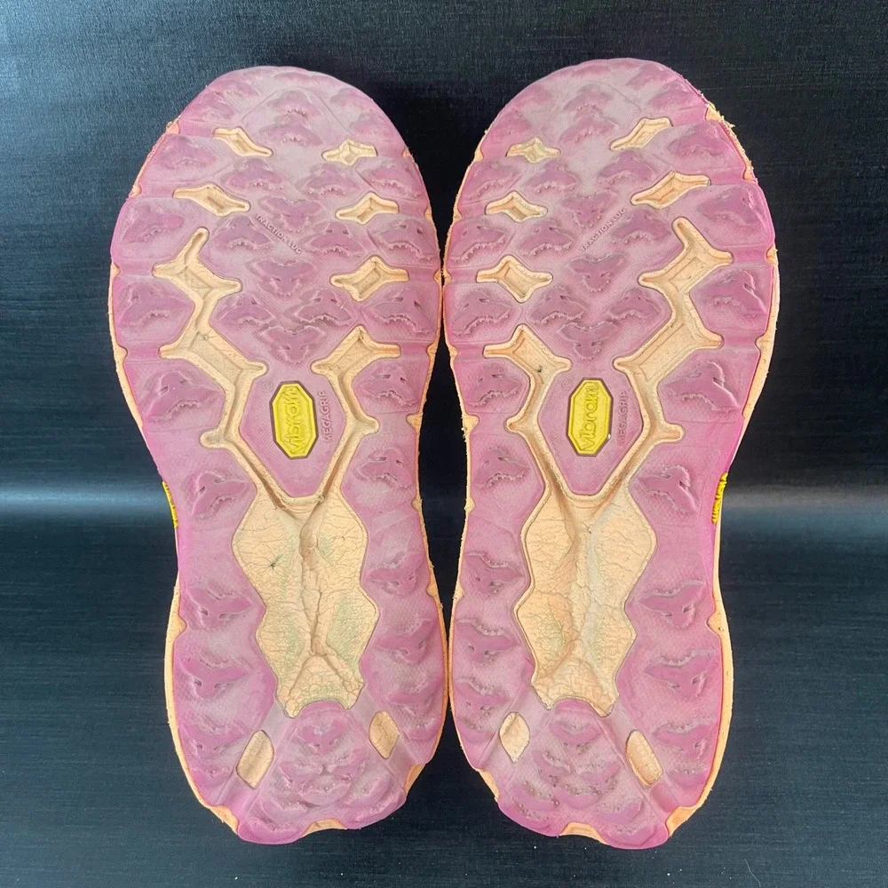 Hoka Speedgoat 5 Womens 9.5B Green Teal Pink Hiking Trail Running Vibram Shoes - Picture 6 of 9